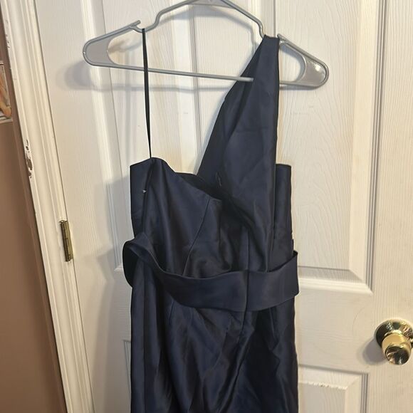 Alfred Sung OneShoulder Satin Twill Maxi Dress NWOT size 14 - Picture 6 of 8